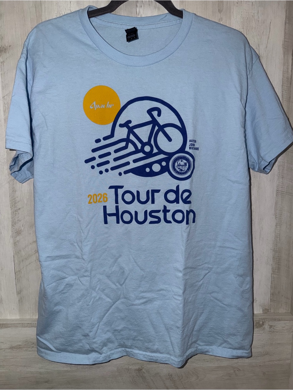 Gildan Light Blue 2026 Tour de Houston Graphic Tee